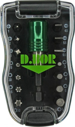 Набор насадок D.BOR 15 предметов + магнитный держатель quick lock 60 мм (арт. d-set D14-DSET15B1