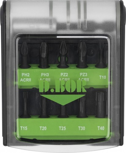 Набор насадок D.BOR IMPACT 11 предметов + магнитный держатель torsion 60 мм (арт. d-set-11 D14-DSET11C1IMP