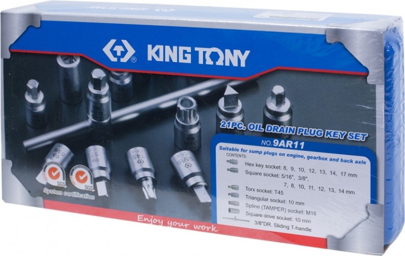 Набор насадок для пробок слива масла KING TONY 9AR11 - изображение 3