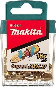 Набор насадок MAKITA B-39534-10 impact gold pz2, 25 мм, c-form  (уп.10шт. в упаковке 10 наборов) B-39534-10