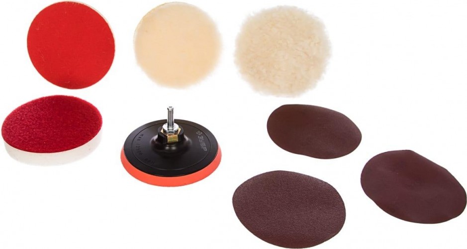 Набор насадок полировальных ЗУБР ЭКСПЕРТ для дрели/УШМ, 125мм, 7шт. 3591-125-H7
