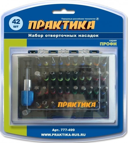 Набор насадок ПРАКТИКА Профи 42шт, 25 мм, ph, pz, sl, hex, torx, tri-wing 777-499