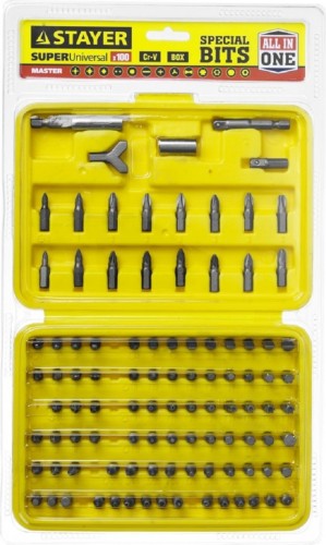 Набор насадок STAYER SUPER UNIVERSAL "master" биты, полный ассортимент стандартных и сп 2604-H100 - изображение 3
