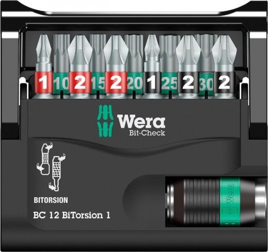 Набор насадок WERA Bit-Check 12 BiTorsion WE-057420 WE-057420 - изображение 2
