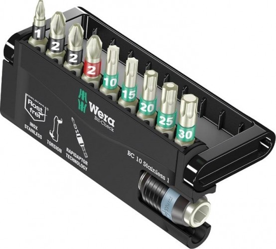 Набор насадок WERA Bit-Check, Edelstahl BC 10/9 Stainless, 9TLG, WE-071110 WE-071110