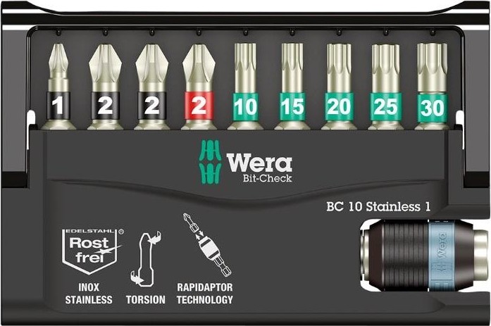 Набор насадок WERA Bit-Check, Edelstahl BC 10/9 Stainless, 9TLG, WE-071110 WE-071110 - изображение 2