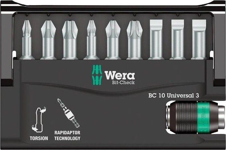 Набор насадок WERA Bit-Check – Rapidaptor 8600/9 TZ SB, WE-073410 WE-073410