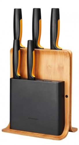 Набор ножей FISKARS 1057552 в блоке из бамбука, 5 шт.