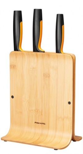 Набор ножей FISKARS 1057553 в блоке из бамбука, 3 шт.