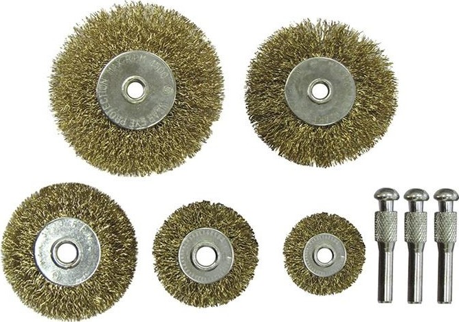 Набор обдирочных щеток Biber 70 990 дисковых 5 шт. (25/38/63/75мм) для дрели тов-076234