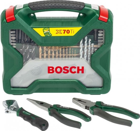 Набор оснастки универсальный BOSCH X-Line 70 предметов + плоскогубцы 2607017197