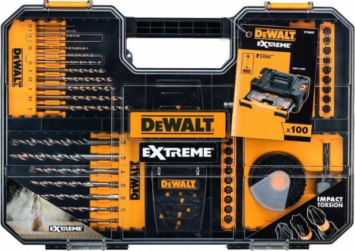 Набор оснастки универсальный  DeWALT DT70620T-QZ EXTREME IMPACT TORSION кейс 100 шт