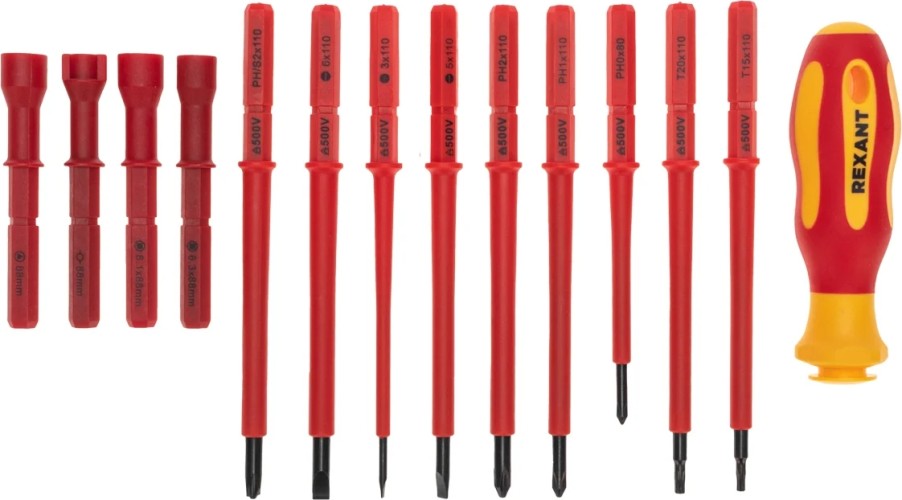 Набор отверток диэлектрических REXANT 12-4773-3 14 предметов - изображение 2