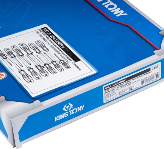 Набор отверток диэлектрических KING TONY 9-30612MRV ложемент, 12 предметов - изображение 3