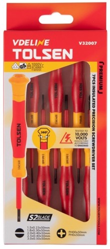 Набор отверток диэлектрических TOLSEN TTV32007 прецизионных, 7 пр. - изображение 2