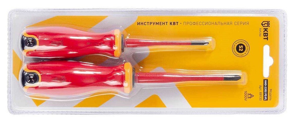 Набор отверток диэлектрических КВТ НИО-2202 PZ-FL СЛИМ 88930