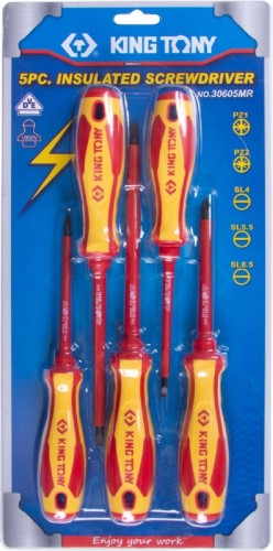 Набор отверток диэлектрических KING TONY 30605MR 5 предметов - изображение 2