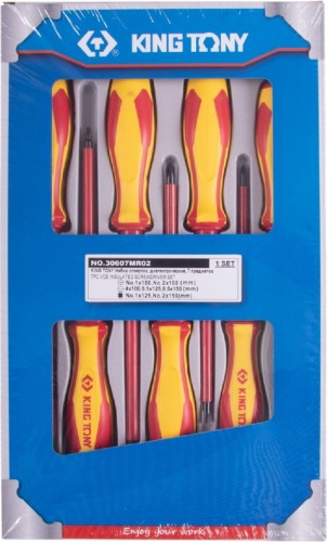 Набор отверток диэлектрических KING TONY 30607MR02 7 пр.
