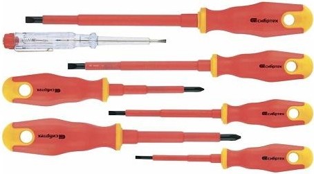 Набор отверток диэлектрических СИБРТЕХ 7 предметов 12936