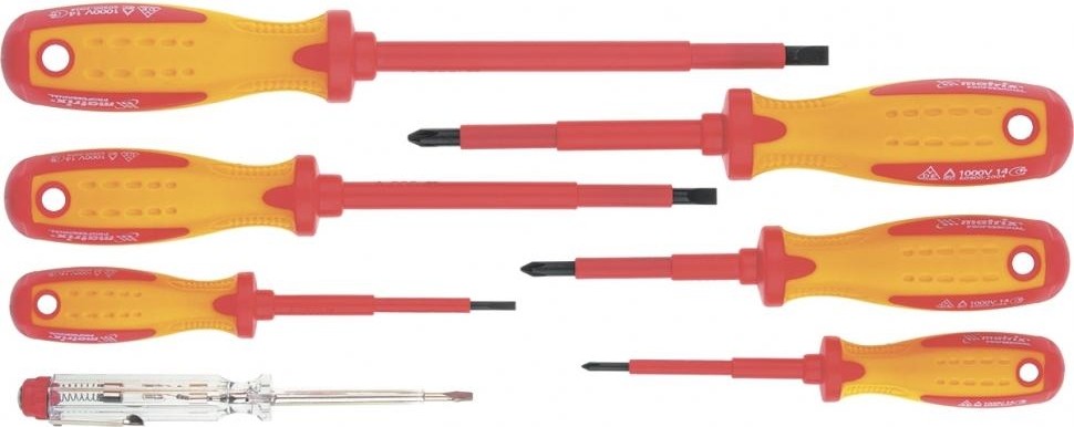 Набор отверток диэлектрических MATRIX PROFESSIONAL 7 предметов 13355 13355