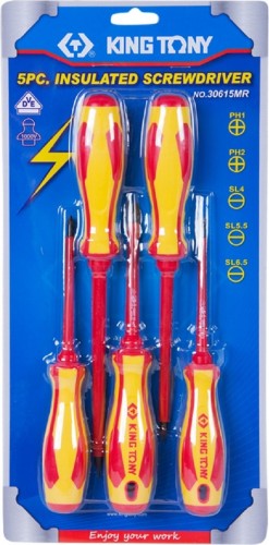 Набор отверток диэлектрических KING TONY 30615MR 5 предметов - изображение 3