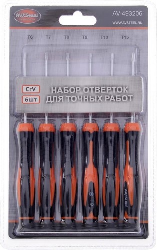 Набор отверток для точных работ AV Steel AV-493206 6 предметов