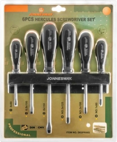 Набор отверток JONNESWAY D03PR06S стержневых HERCULES, 6 предметов 047060 - изображение 2