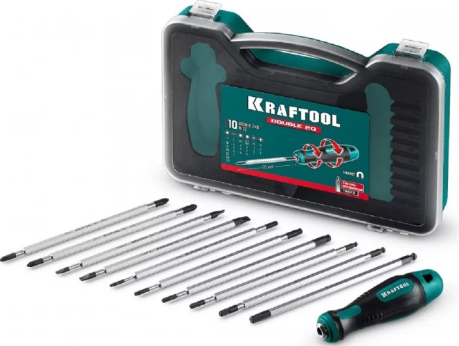 Набор отверток KRAFTOOL 25817 Double 20 с переставными стержнями, 20 шт
