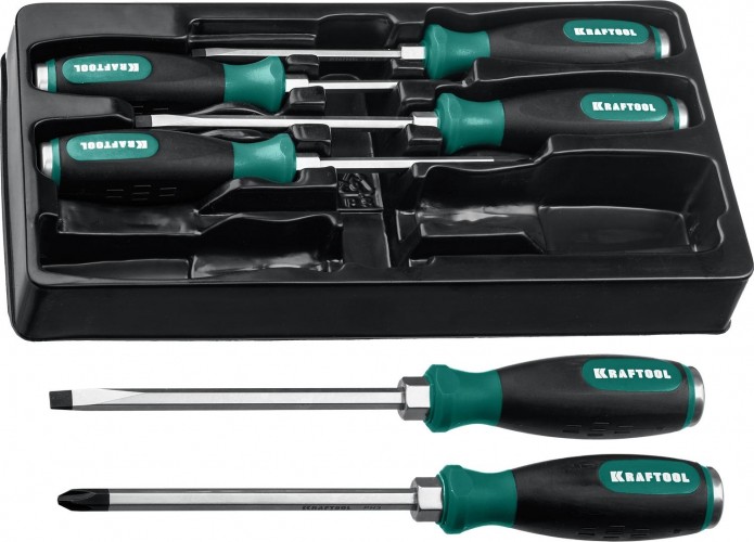 Набор отверток KRAFTOOL IMPACT ударных, сквозной стержень cr-mo, 6 шт. 25025 - изображение 2