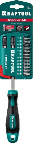 Набор отверток KRAFTOOL X-Drive-14 с насадками 14 шт. 25814