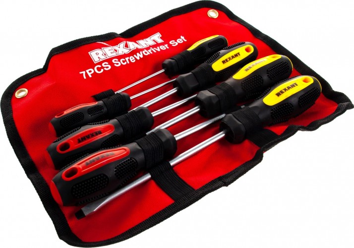 Набор отверток REXANT 12-4703 7 предметов (крестовые и шлицевые) - изображение 3