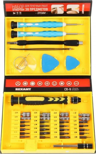 Набор отверток REXANT Профи для точечных работ 38 предметов 12-4761