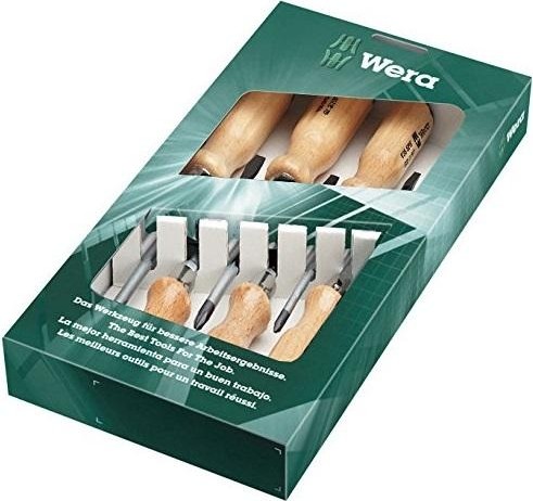 Набор отверток с деревянной ручкой WERA 930/935/6 SATZ 6TLG.   WE-018251 WE-018251