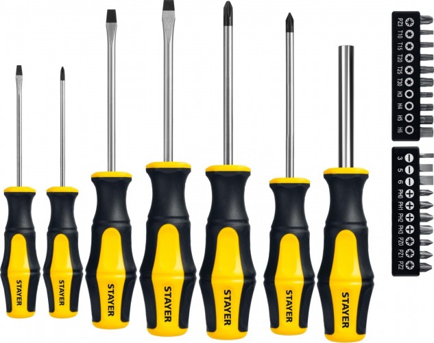 Набор отверток с насадками STAYER Hercules-K27 Cr-V, намагниченные, 27 предметов 25827