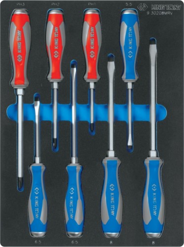 Набор отверток силовых KING TONY 8 предметов ложемент 9-30208MRV 9-30208MRV
