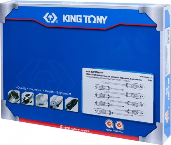 Набор отверток силовых KING TONY 8 предметов ложемент 9-30208MRV 9-30208MRV - изображение 2