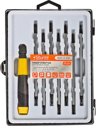 Набор отверток Sturm 1040-11-S14 для точной механики, 14 раз., 8 пред. - изображение 4