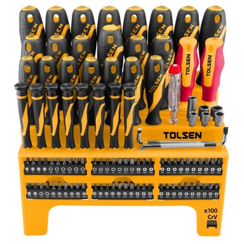 Набор отверток TOLSEN TT20185 "GRIPro", на подставке, 100 пр.
