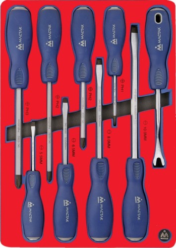 Набор отверток в лотке МАСТАК 5-4009D 9 предметов