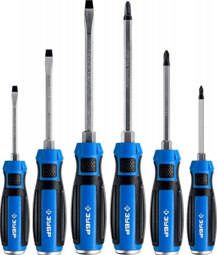 Набор отверток ЗУБР ПРОФЕССИОНАЛ УДАРНИК ударных, 6 шт 25026