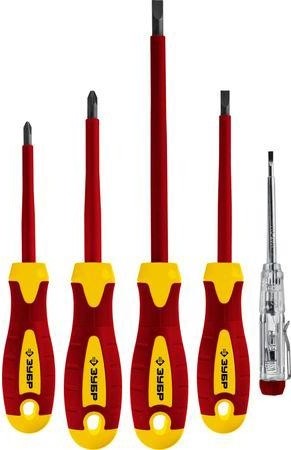 Набор отверток ЗУБР ПРОФЕССИОНАЛ диэлектрических, 5 шт. 25265