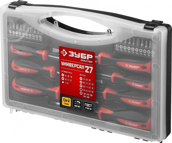 Набор отверток ЗУБР Универсал-27 с битами, 27 предметов 25027 - изображение 3