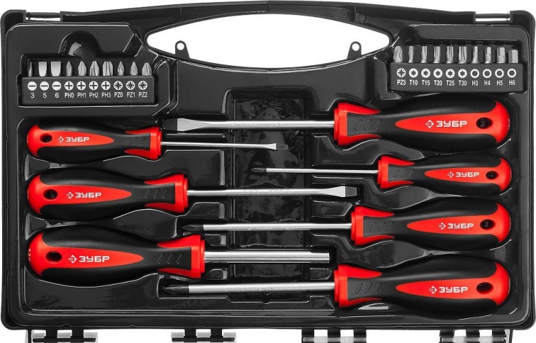 Набор отверток ЗУБР Универсал-27 с битами, 27 предметов 25027