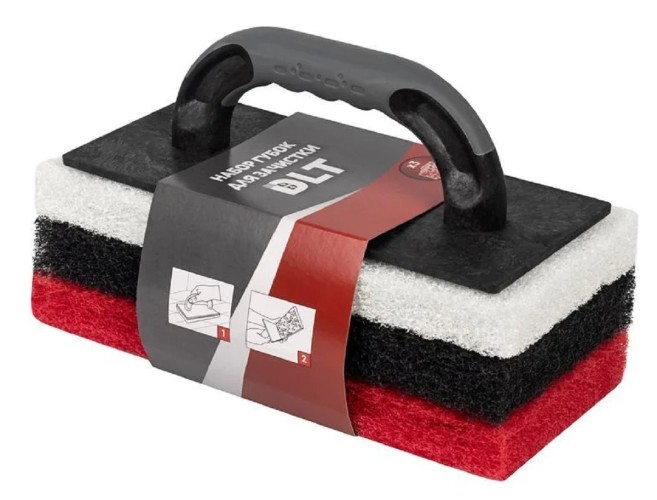 Набор падов DLT 0969 для очистки плитки (ручка+3 пада), 250