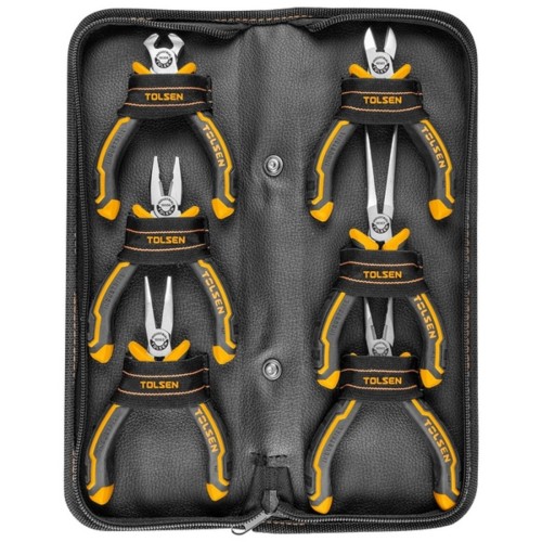 Набор пассатижей и бокорезов TOLSEN TT10359 "GRIPro" мини, 6 пр. в футляре на молнии TT10359