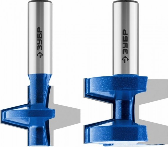 Набор пазо-шиповых фрез ЗУБР ПРОФЕССИОНАЛ 38.1x28,6мм, хвостовик 12мм, 28731-38.1-H2