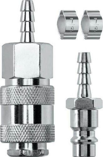 Набор перходников KRAFTOOL 6мм (штуцер "елочка"- рапид муфта) + (рапид штуцер-шту 06599-06-H