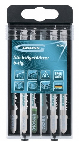 Набор пилок GROSS 78290 для электролобзика по дереву PROFI, 6 шт.