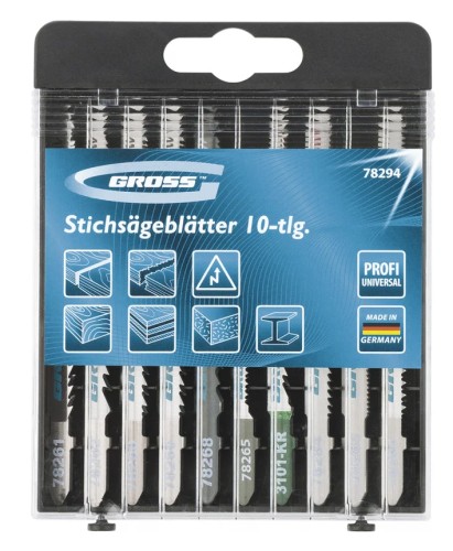 Набор пилок GROSS 78294 для электролобзика PROFI универсальный, 10 шт.