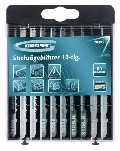 Набор пилок GROSS 78295 для электролобзика DIY универсальный, 10 шт.
